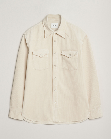 NN07 Ricky Corduroy Overshirt Ivory – White