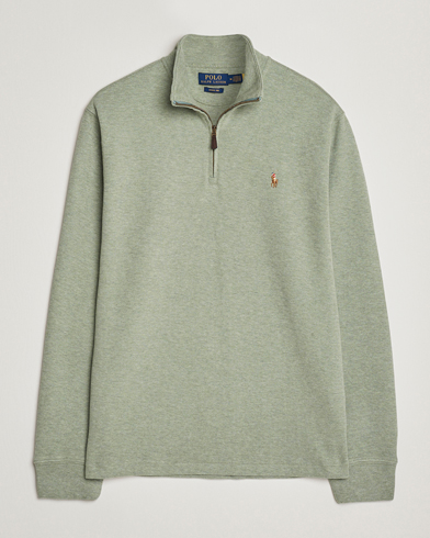 Polo Ralph Lauren Double Knitted Half Zip Greenery Heather – Green