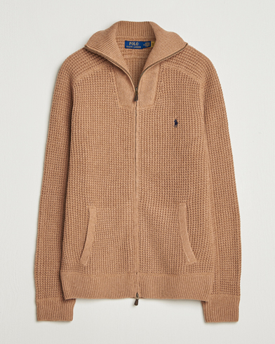 Polo Ralph Lauren Cotton/Wool Full Zip Brown Sugar Melange – Brown