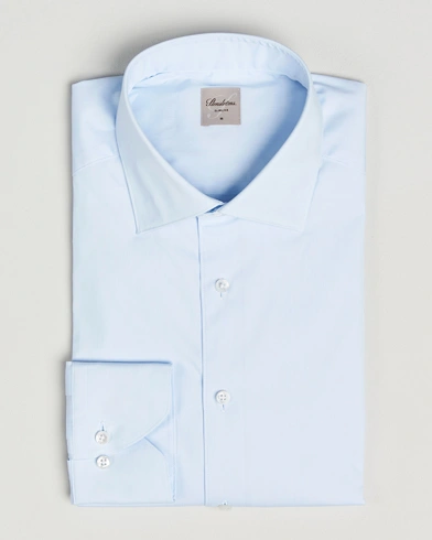 Stenströms Slimline Cotton Stretch Shirt Light Blue – Blue