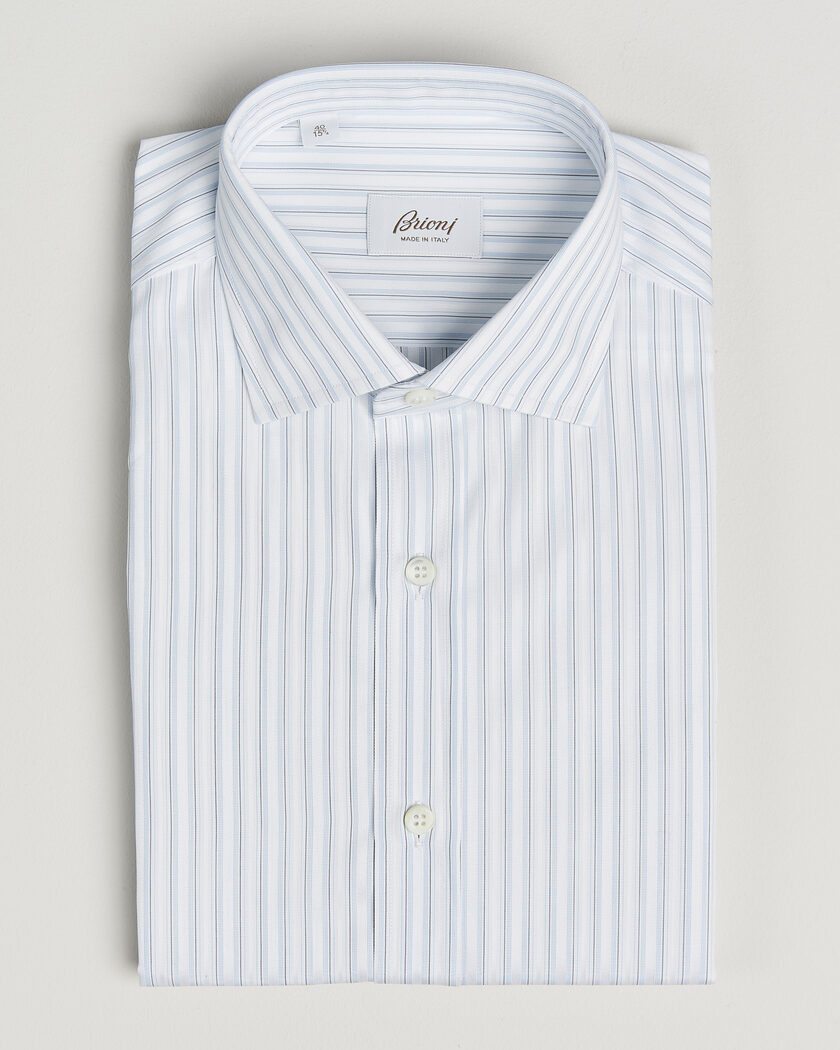 Brioni Slim Fit Dress Shirt Light Blue Stripe – Blue