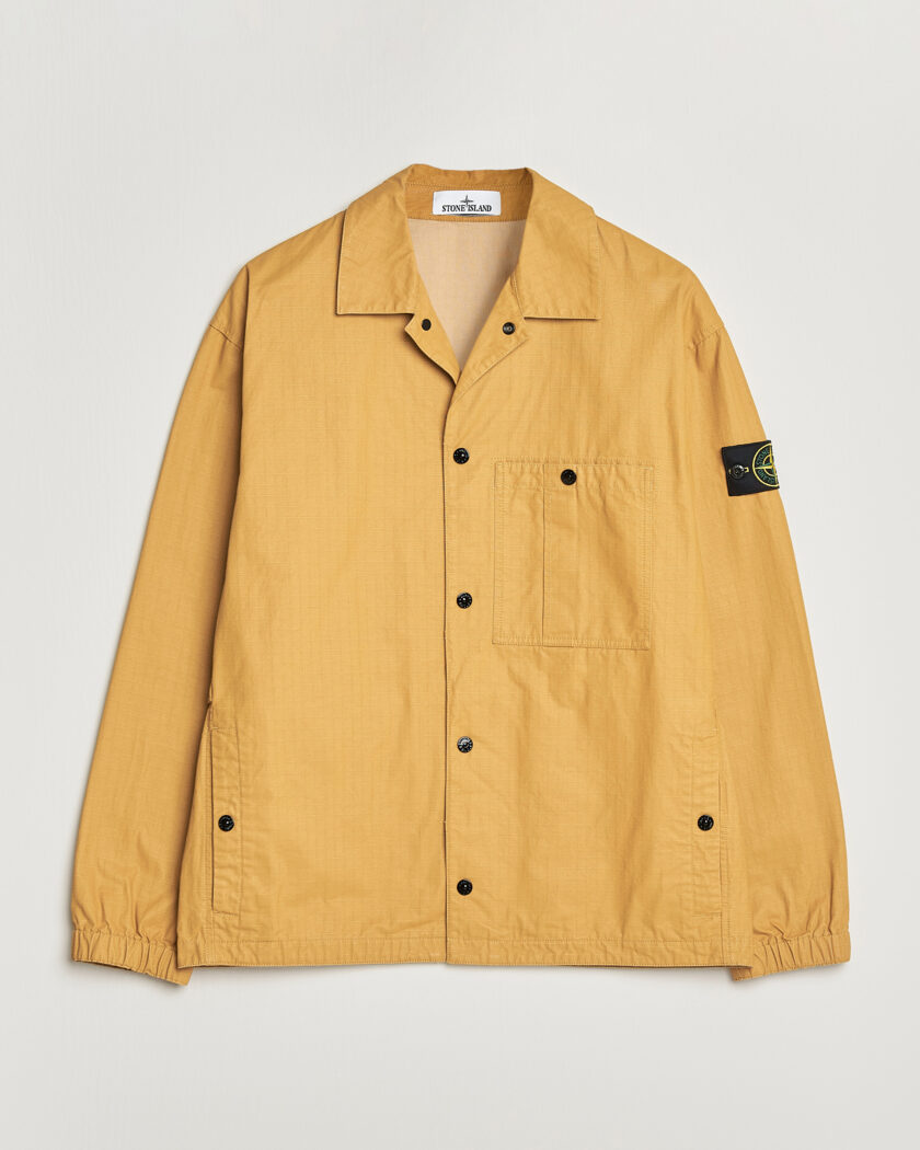 Stone Island Double Coated Cotton Ripstop Overshirt Mustard – Yellow