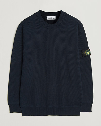 Stone Island Ribbed Soft Organic Cotton Crewneck Navy – Blue