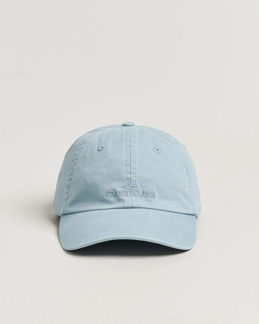Stone Island Cotton Gabardine Cap Dusty Blue – Blue