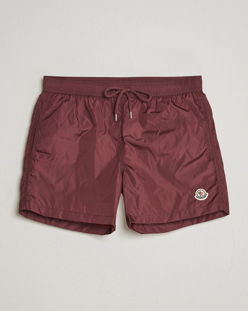 Moncler Nylon Swim Shorts Burgundy – Red