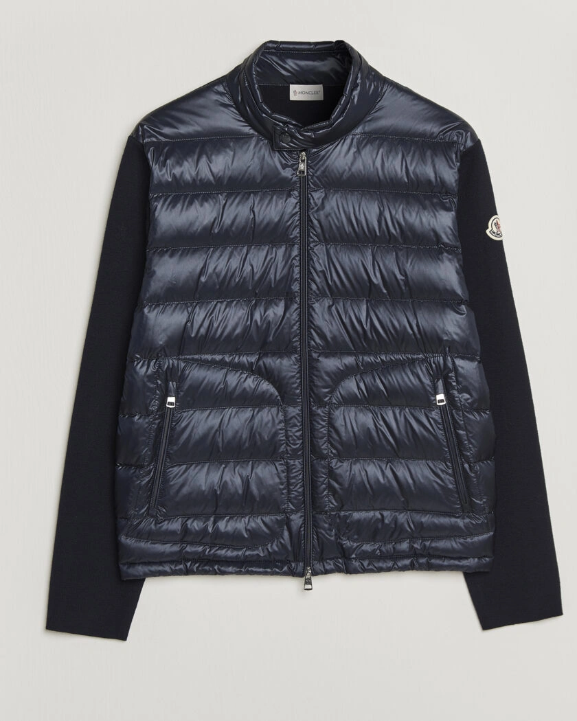 Moncler Hybrid Laque Zip Cardigan Navy – Blue