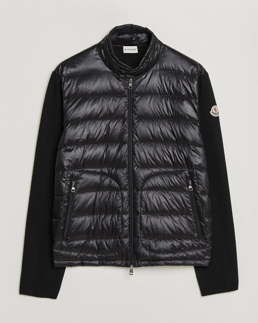 Moncler Hybrid Laque Zip Cardigan Black – Black