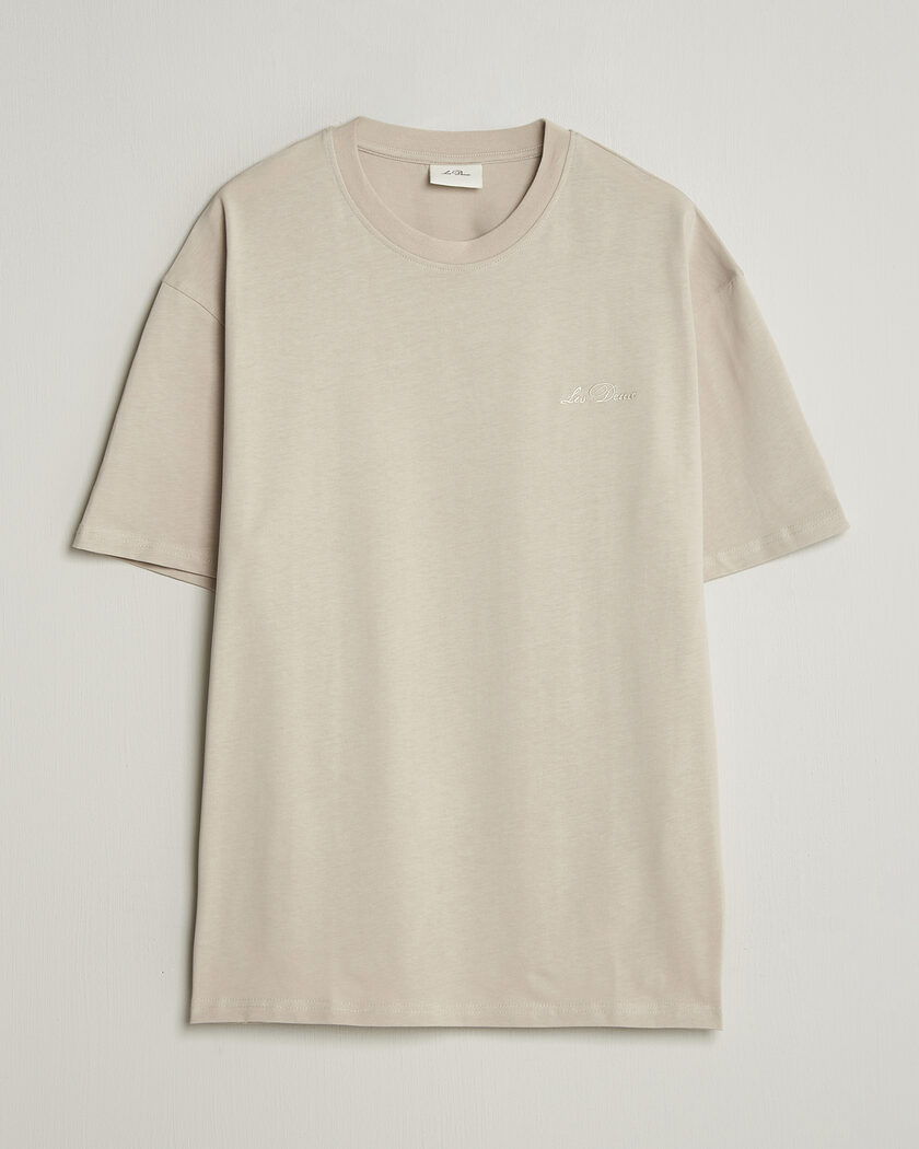 Les Deux Crew T-Shirt Light Sand – White