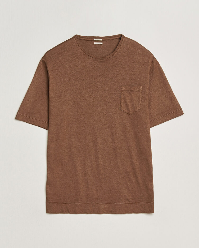 Massimo Alba Panarea Cotton/Linen T-Shirt Wood – Brown