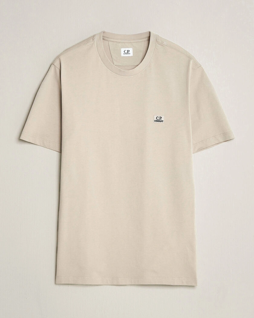 C.P. Company Short Sleeve Small Logo T-Shirt Light Grey – Beige