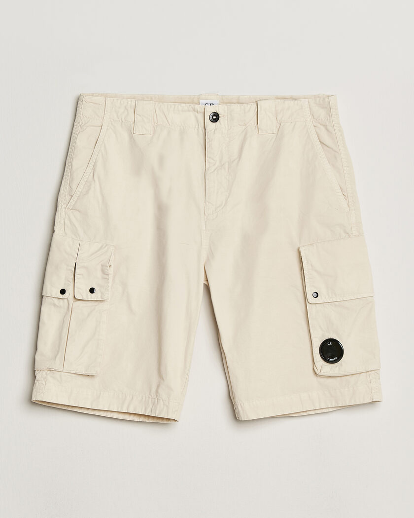 C.P. Company Cotton Gabardine Cargo Shorts Cream – Beige