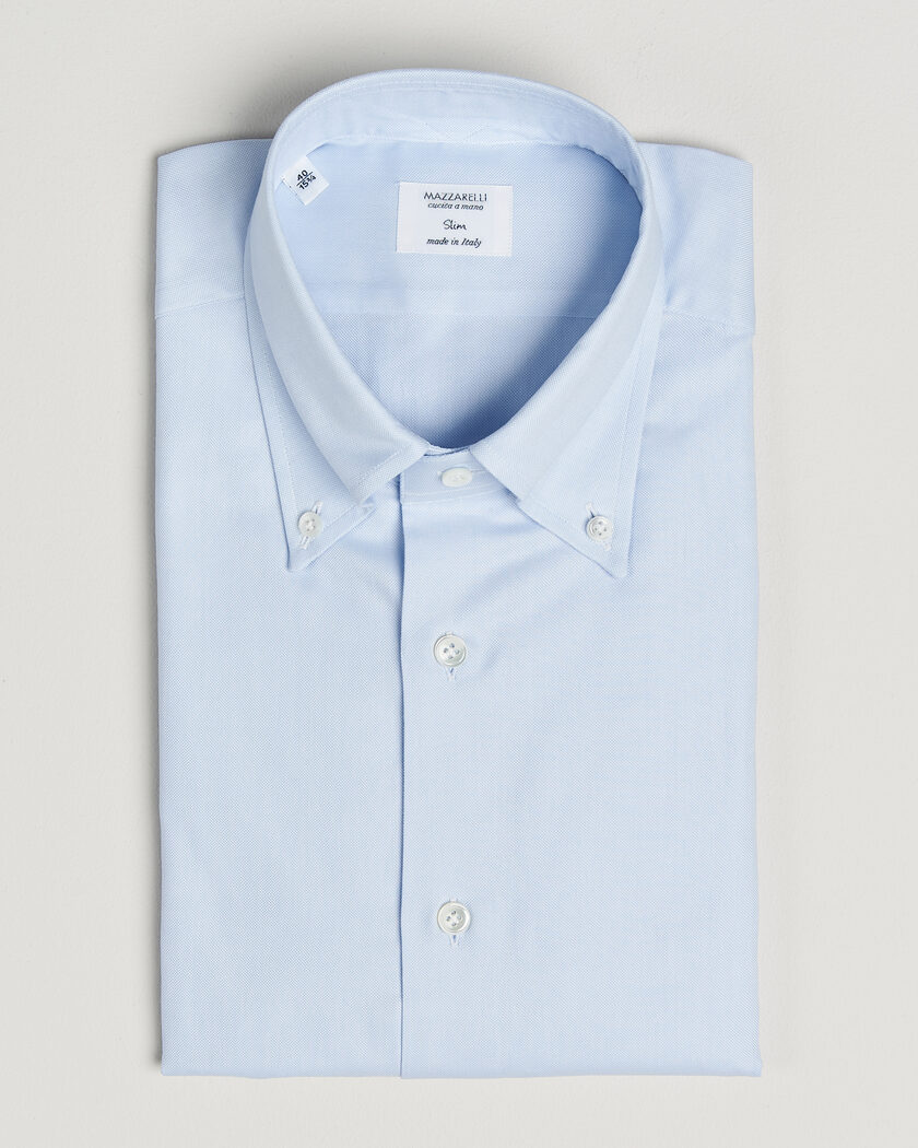 Mazzarelli Soft Oxford Button Down Shirt Light Blue – Blue