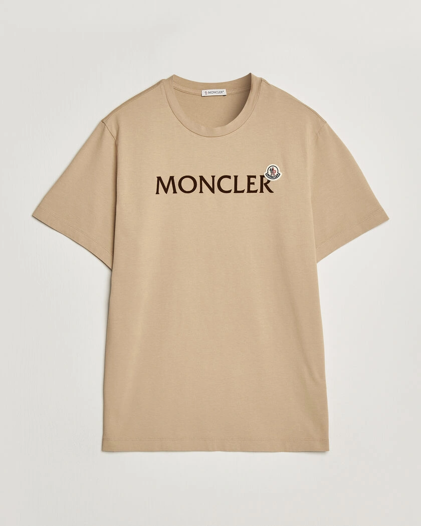 Moncler Lettering Logo T-Shirt Beige – Beige