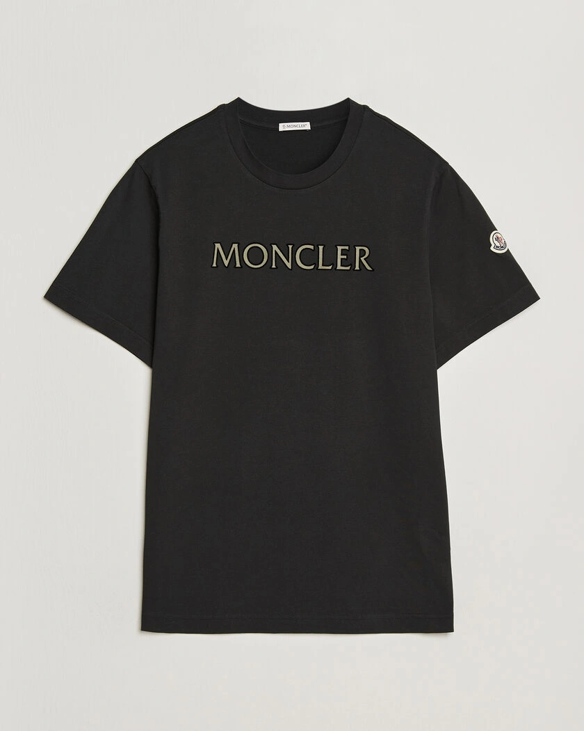 Moncler Flock Print Logo T-Shirt Black – Black