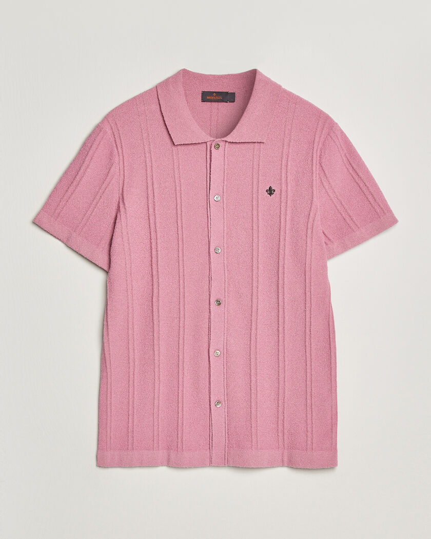 Morris Clayton Knitted Short Sleeve Shirt Pink – Pink