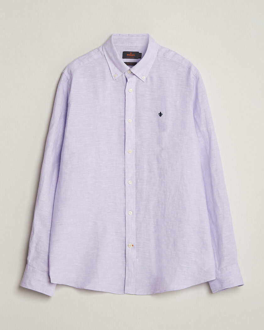 Morris Douglas Button Down Linen Shirt Purple – Purple