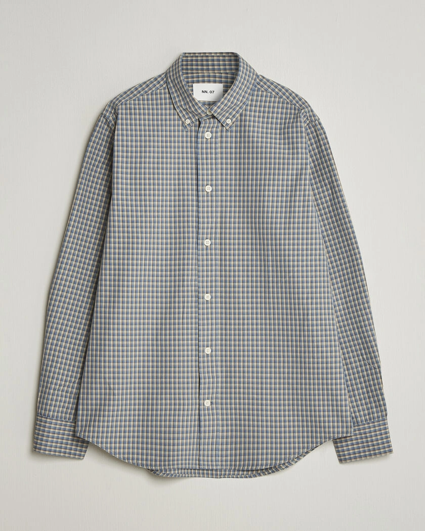 NN07 Colby Brushed Cotton Shirt Blue Check – Blue