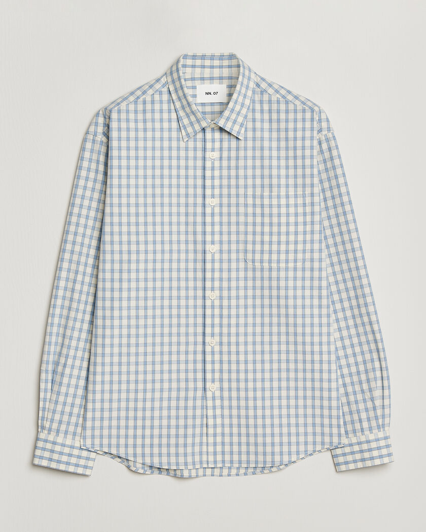 NN07 Deon Brushed Cotton Shirt Ecru Check – Multi-colour