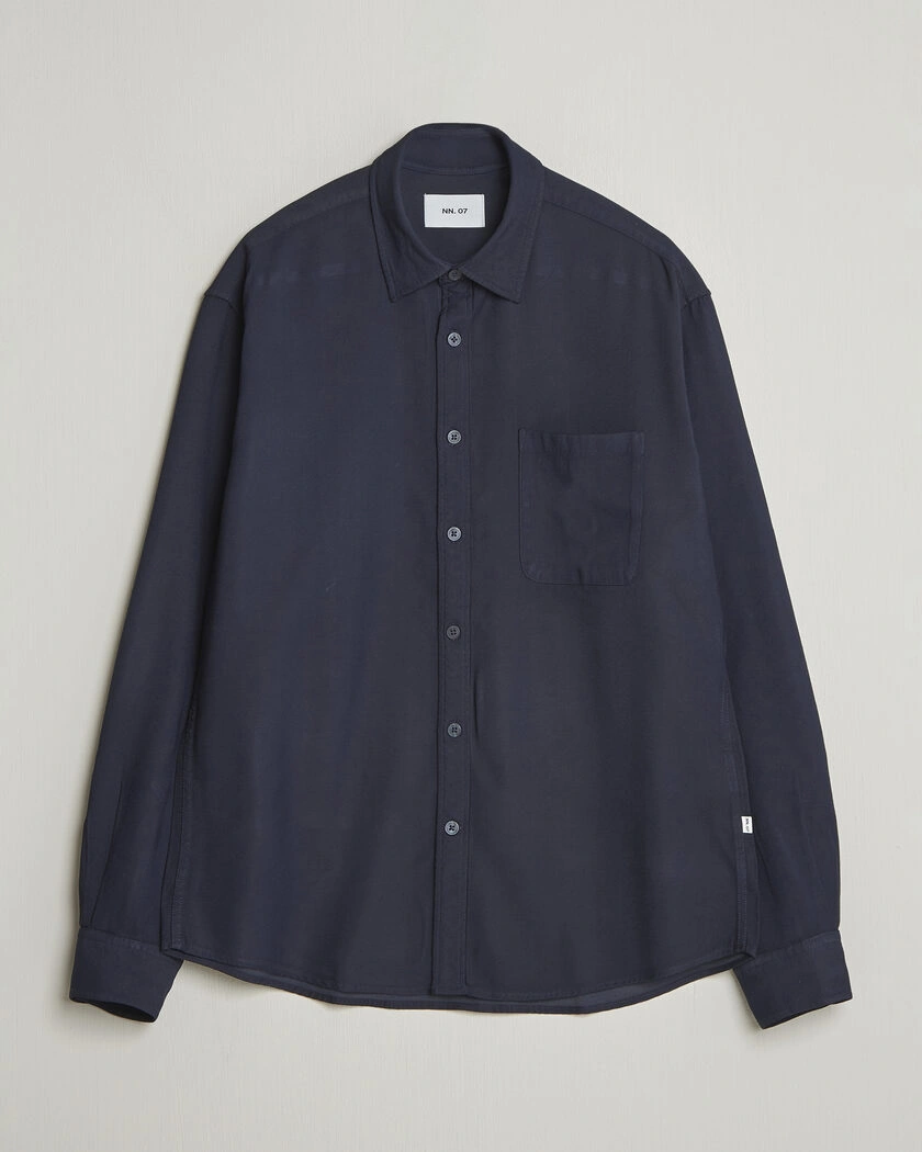 NN07 Deon Tencel Shirt Navy Blue – Blue