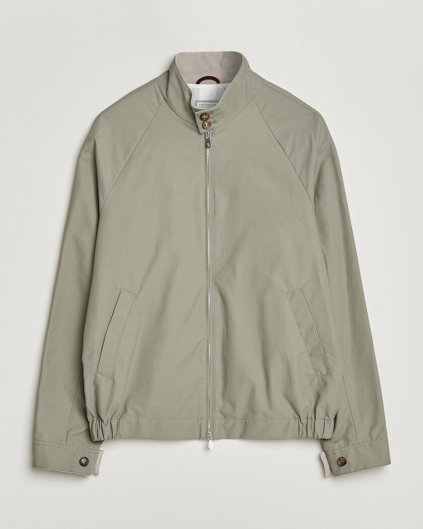 Brunello Cucinelli Raglan Harrington Jacket Olive – Green