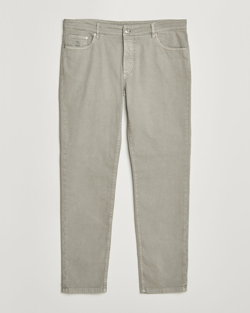 Brunello Cucinelli Traditional Fit Bull Denim Pants Olive – Green