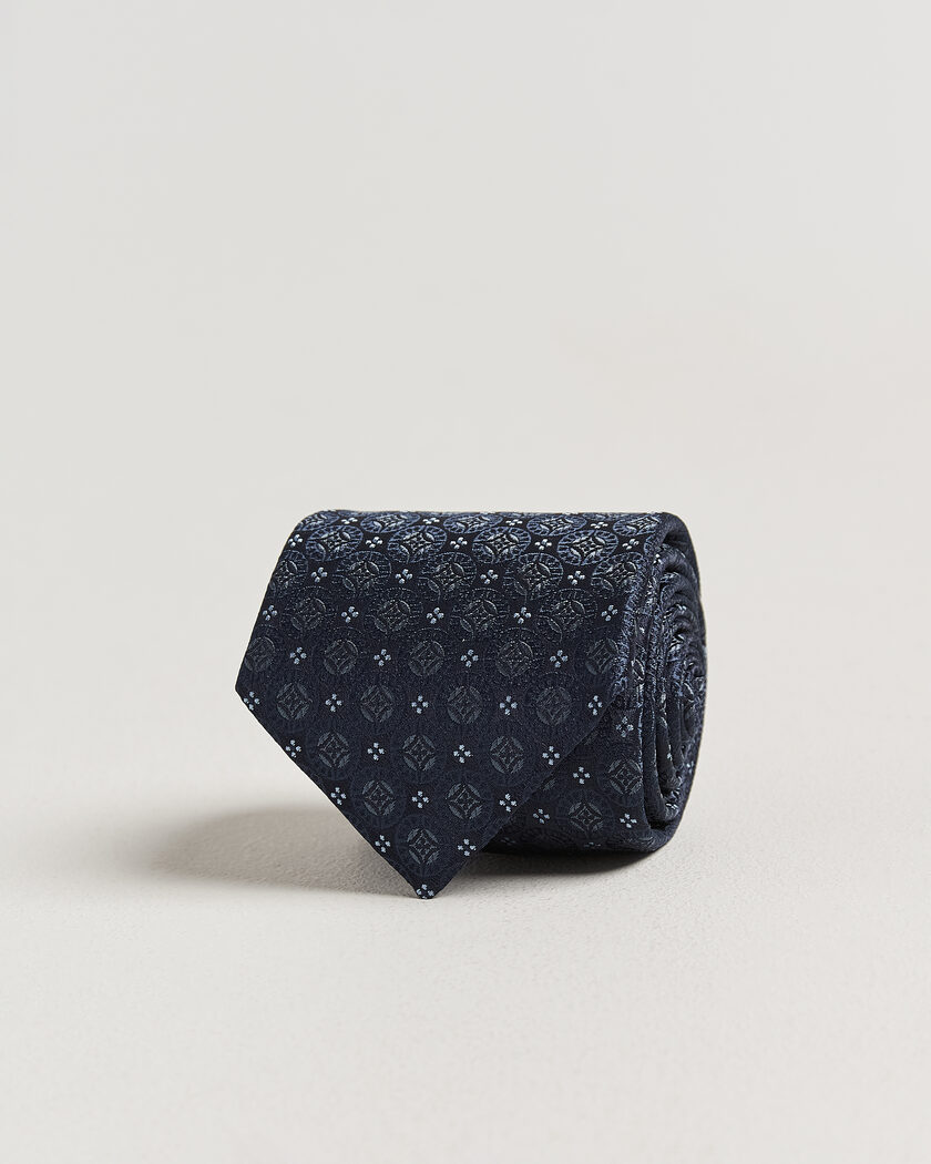 Brunello Cucinelli Jacquard Silk Tie Navy – Blue