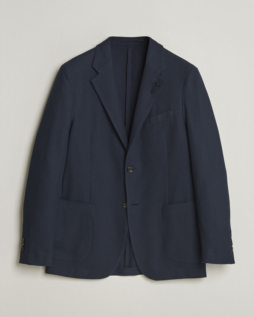 Lardini Loro Piana Jersey Piquet Cotton Blazer Navy – Blue