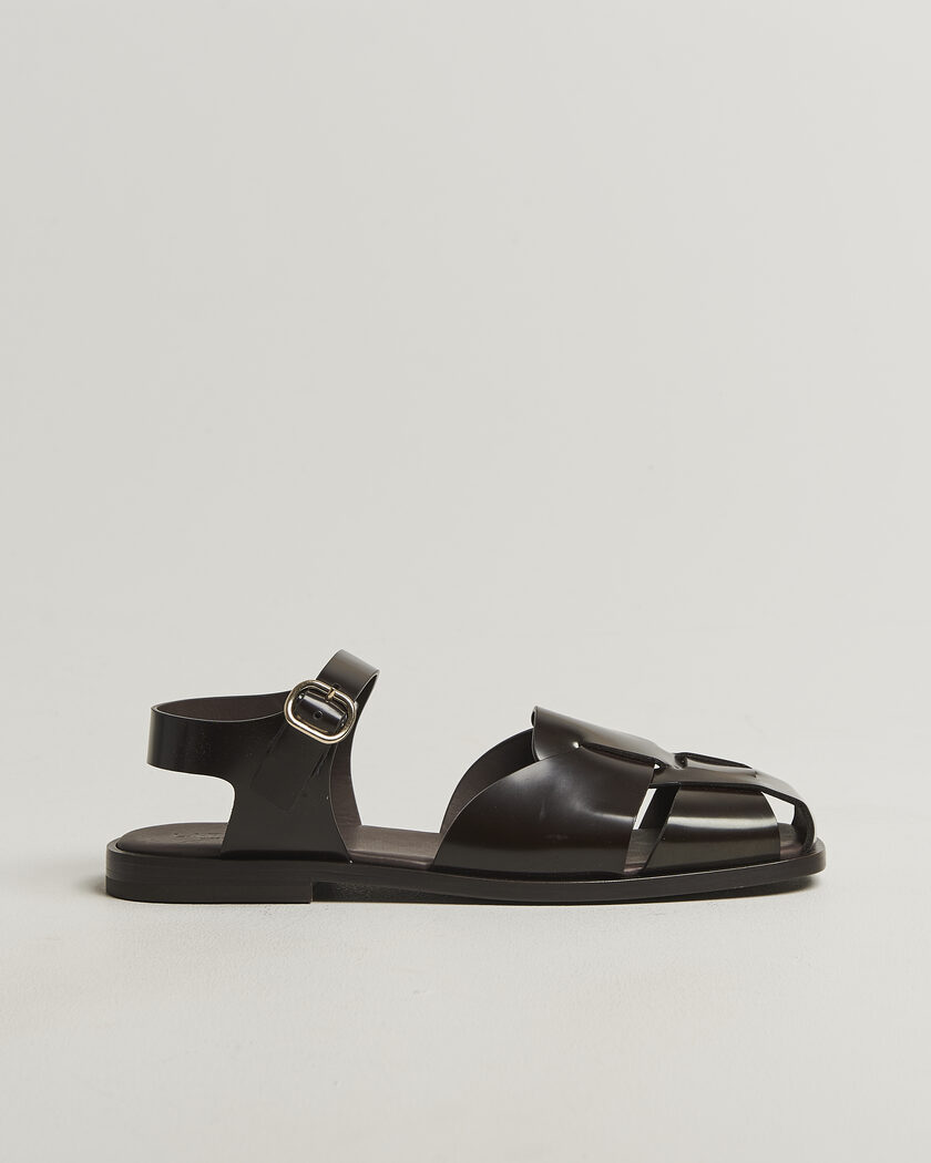 Lardini Marcel Leather Sandal Dark Brown – Brown