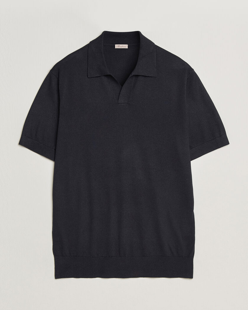 Stenströms Silk/Cashmere Polo Navy – Blue