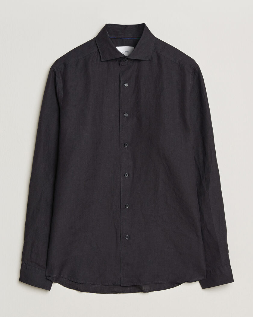Eton Casual Fit Linen Shirt Black – Black