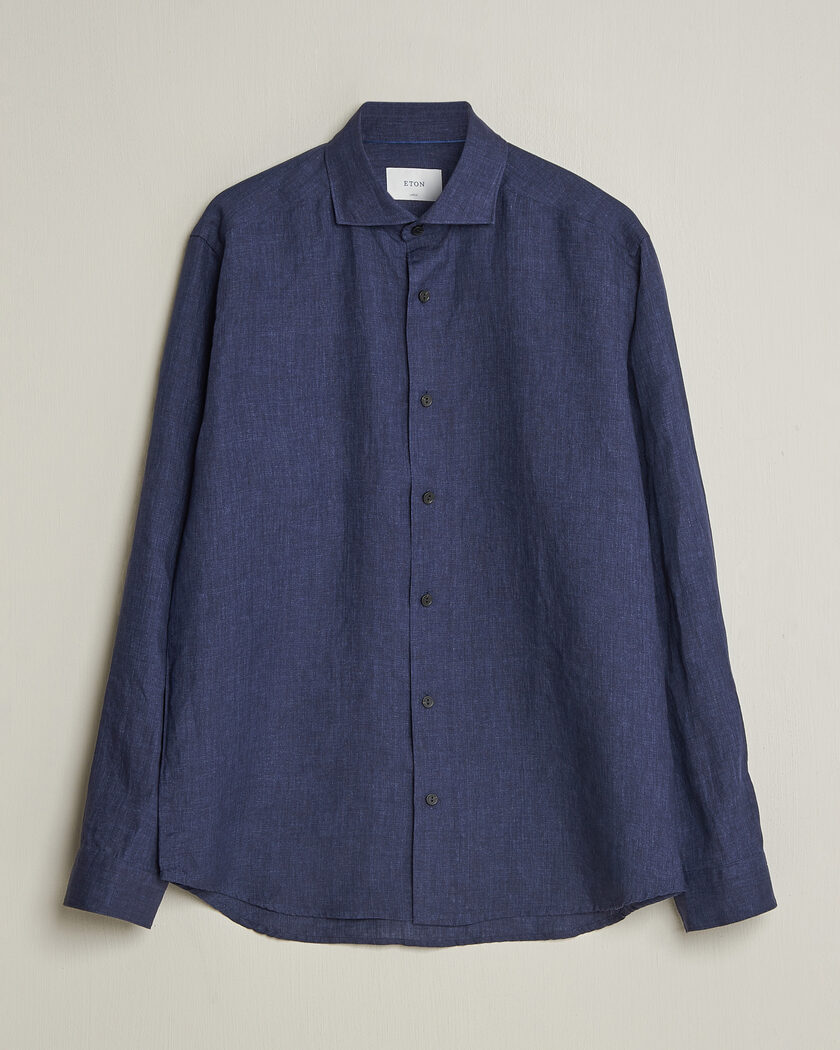 Eton Casual Fit Linen Shirt Navy Blue – Blue