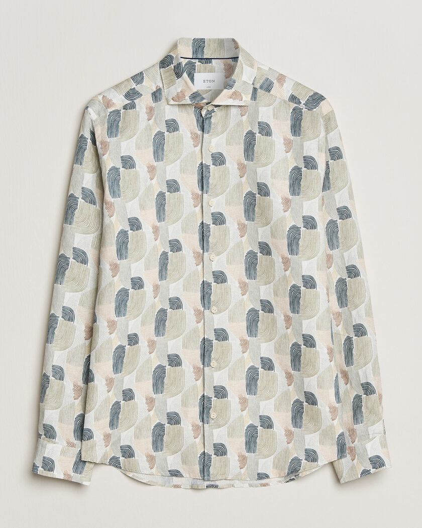 Eton Casual Fit Printed Linen Shirt Multi – Multi-colour
