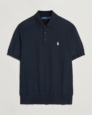 Polo Ralph Lauren Knitted Short Sleeve Polo Hunter Navy – Blue