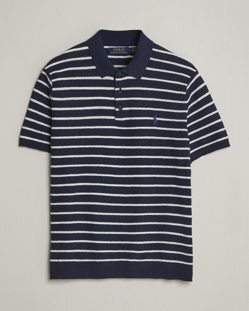 Polo Ralph Lauren Cotton Blend Striped Polo Bright Navy Combo – Multi-colour