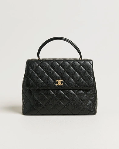 Chanel Pre-Owned Kelly Top Handle Bag Caviar Black – Black