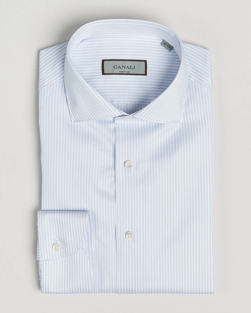Canali Slim Fit Impeccabile Shirt Light Blue Stripe – Blue