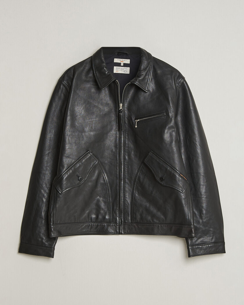 Nudie Jeans Blake Leather Jacket Black – Black