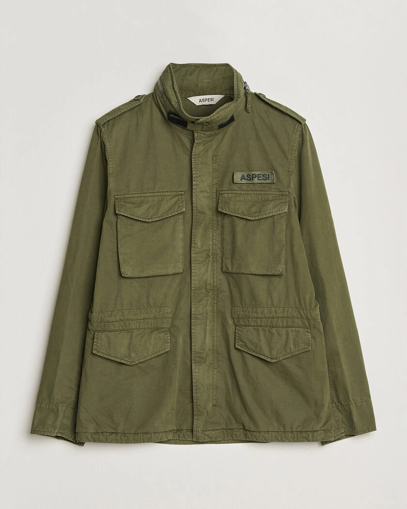 Aspesi Washed Cotton Field Jacket Military – Green