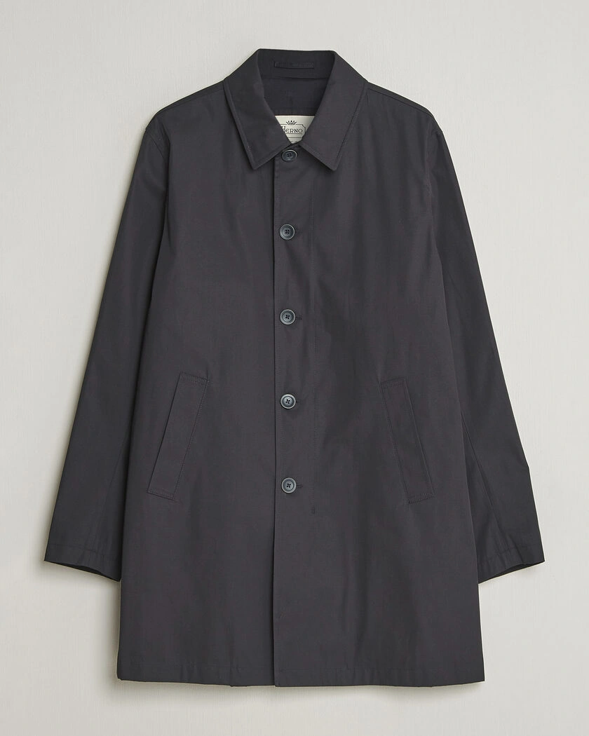 Herno Cotton Car Coat Navy – Blue