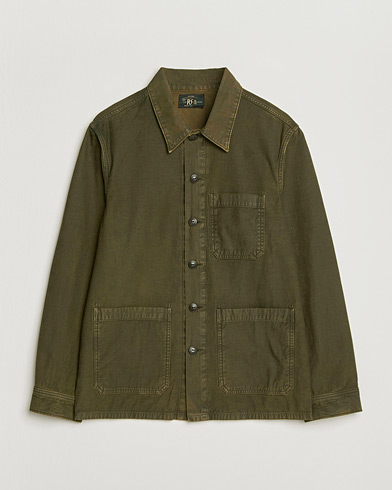 RRL Asher Overshirt Washed Brown – Brown