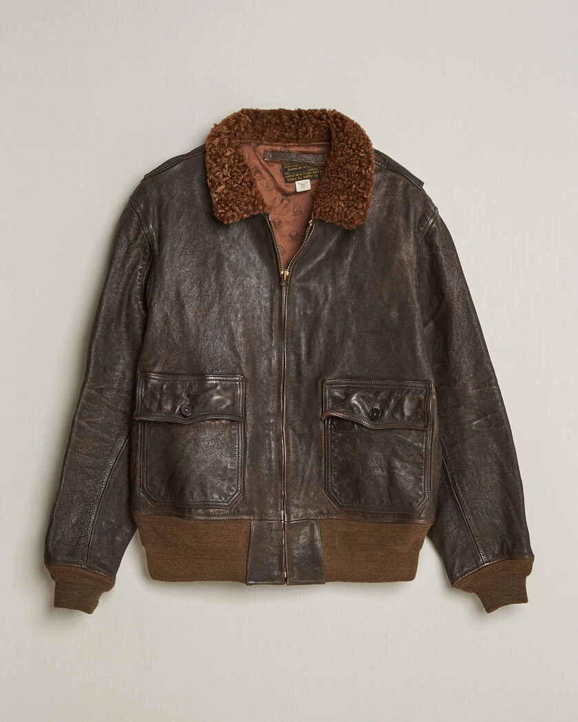 RRL Pratt Leather Jacket Vintage Brown – Brown