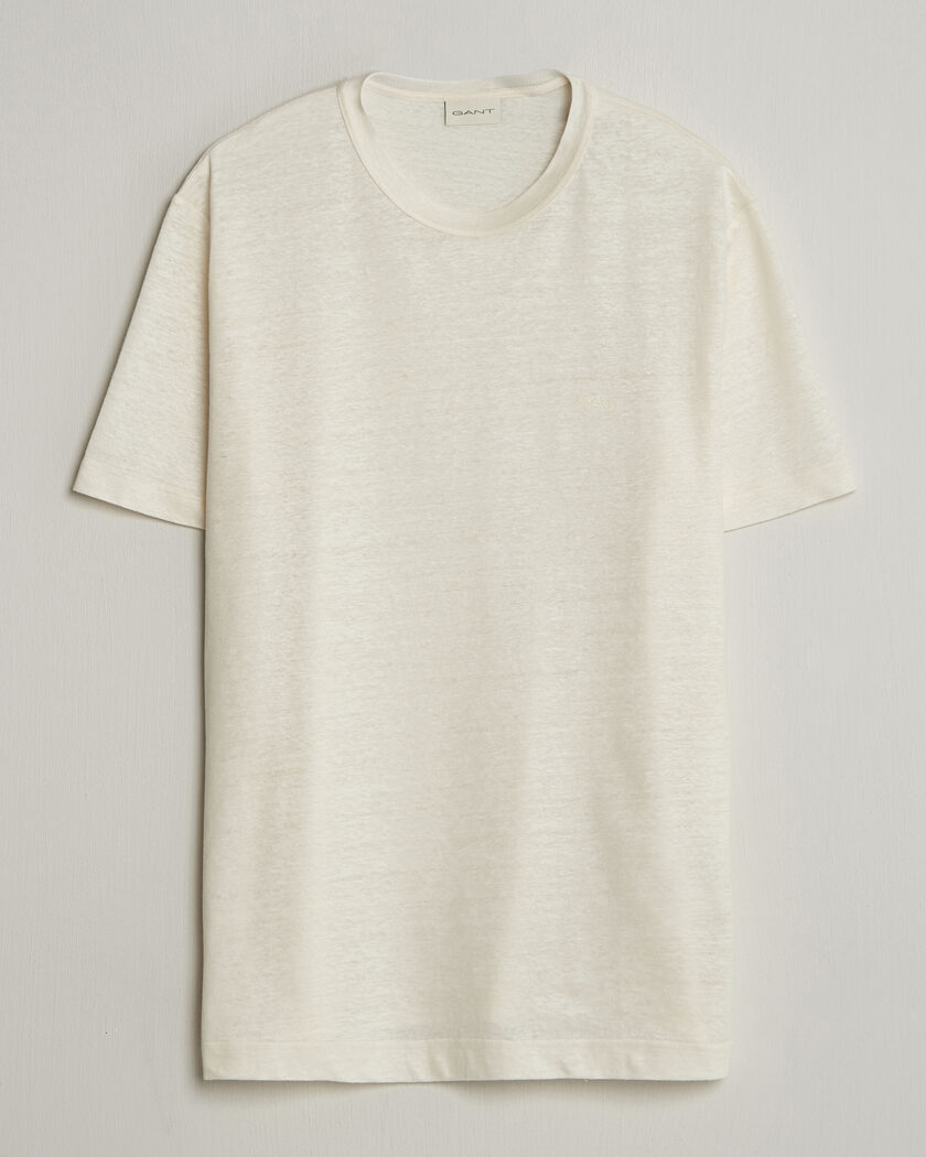 GANT Linen T-Shirt Creamed White – White