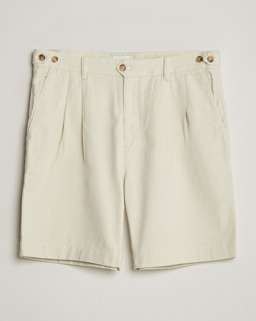 Gant Relaxed Light Canvas Pleated Shorts Sand – Beige