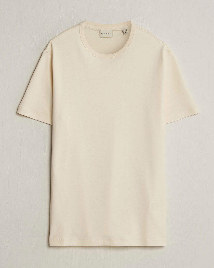 Gant Interlock Crew Neck T-Shirt Creamed White – White