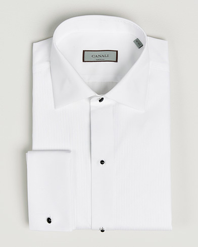 Canali Classic Black Studs Tuxedo Shirt White – White