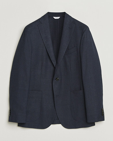 Boglioli K Jacket Wool Hopsack Blazer Dark Blue – Blue