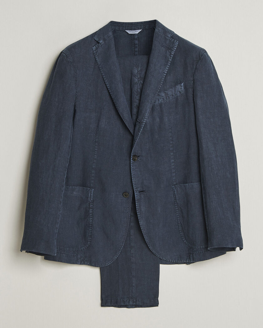 Boglioli K Jacket Linen Suit Navy – Blue