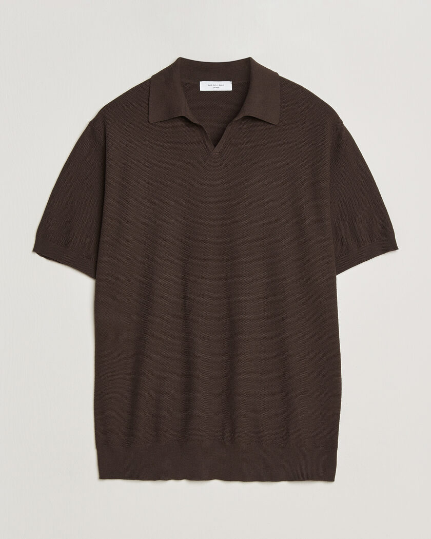 Boglioli Short Sleeve Polo Piquet Brown – Brown