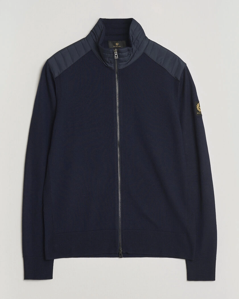 Belstaff Kelby Knitted Full Zip Dark Ink – Blue