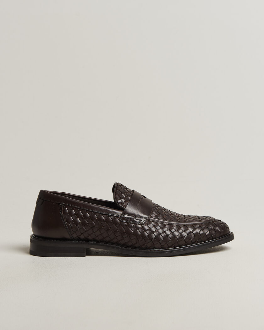 Gant Lozham Braided Leather Loafer Dark Brown – Brown